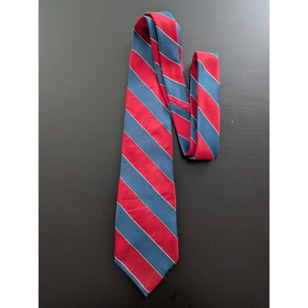 Christopher Hart Tie Necktie Vintage Red Blue Striped